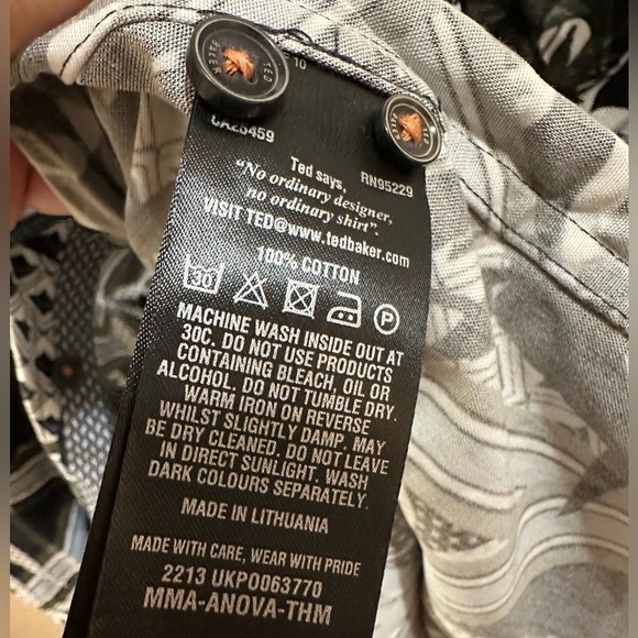 NWT Mens Ted Baker London dress shirt Size 1 - Picture 5 of 8